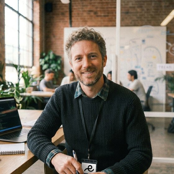 Jordi, fundador y CEO de Eventum, en la oficina del equipo en Barcelona
